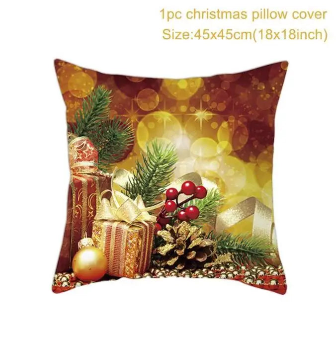 Santa Claus Cushion Cover Decoration for Home 2024 Gift Ornaments New Year 2025