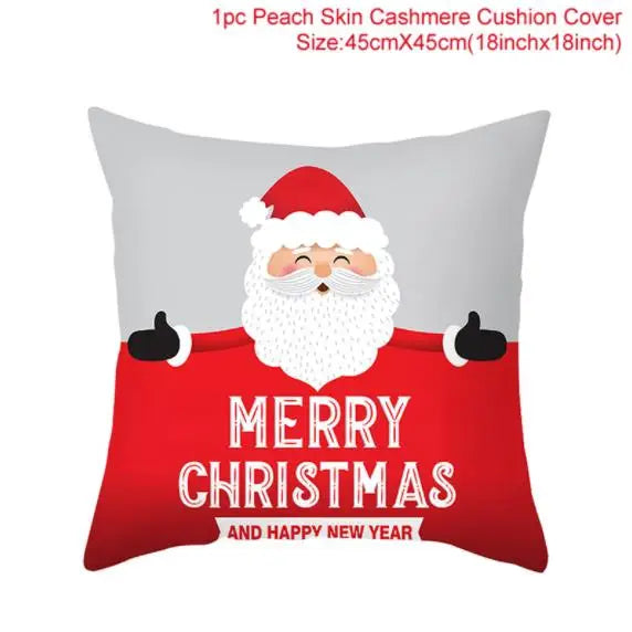 Santa Claus Cushion Cover Decoration for Home 2024 Gift Ornaments New Year 2025