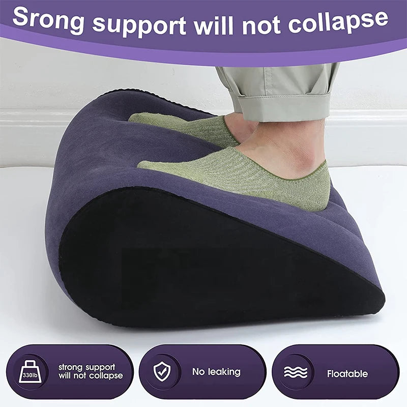 Almohada de viaje inflable, almohada multifuncional para el cuerpo, almohada Lumbar para Yoga, soporte de posiciones de viaje, cojín de aire, almohada Triangular