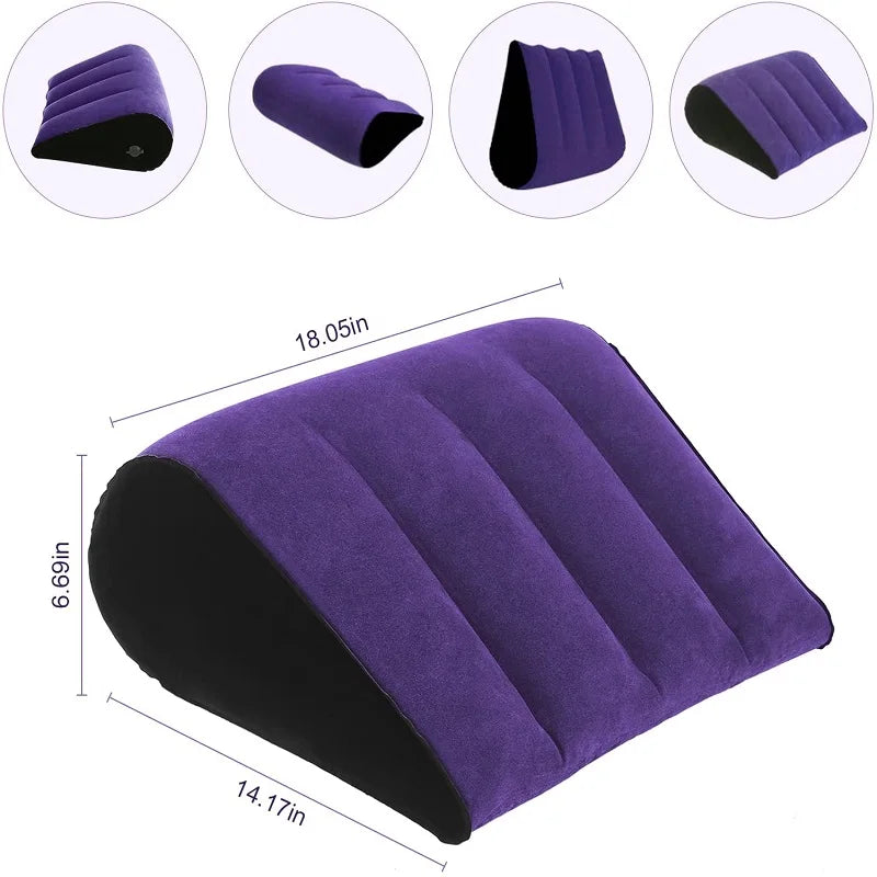 Almohada de viaje inflable, almohada multifuncional para el cuerpo, almohada Lumbar para Yoga, soporte de posiciones de viaje, cojín de aire, almohada Triangular