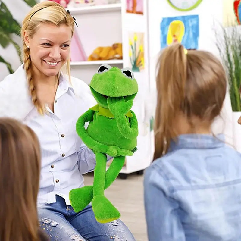 Marionnette à main en peluche grenouille de 24 pouces pour un jeu créatif et du plaisir en famille