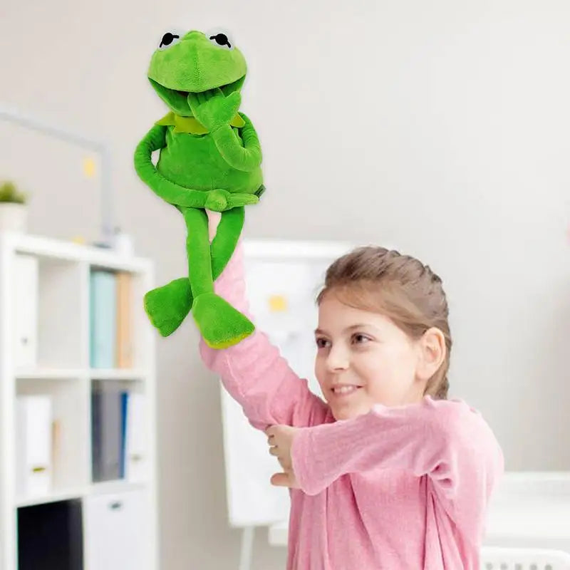 Marionnette à main en peluche grenouille de 24 pouces pour un jeu créatif et du plaisir en famille