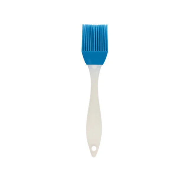 Brosse à huile en silicone avec manche en plastique pour barbecue et pâtisserie, résistante aux hautes températures.