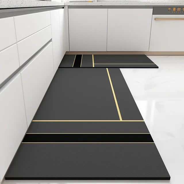 Tapis de cuisine en cuir Pvc, imperméable, Long, antidérapant, lavable, décoration de la maison