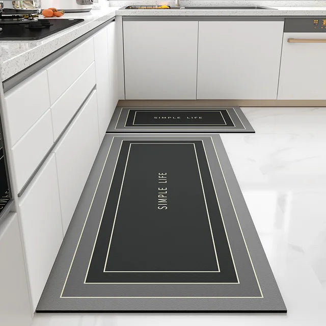 Kitchen Mat Pvc Leather Foot Mats Waterproof Floor Carpet Home Decoration Luxury Long Rug Non-slip Washable