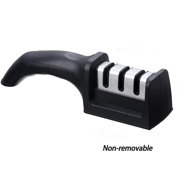 Knife Sharpener Handheld 3 Stages Quick Sharpening Tool with Non-slip Base