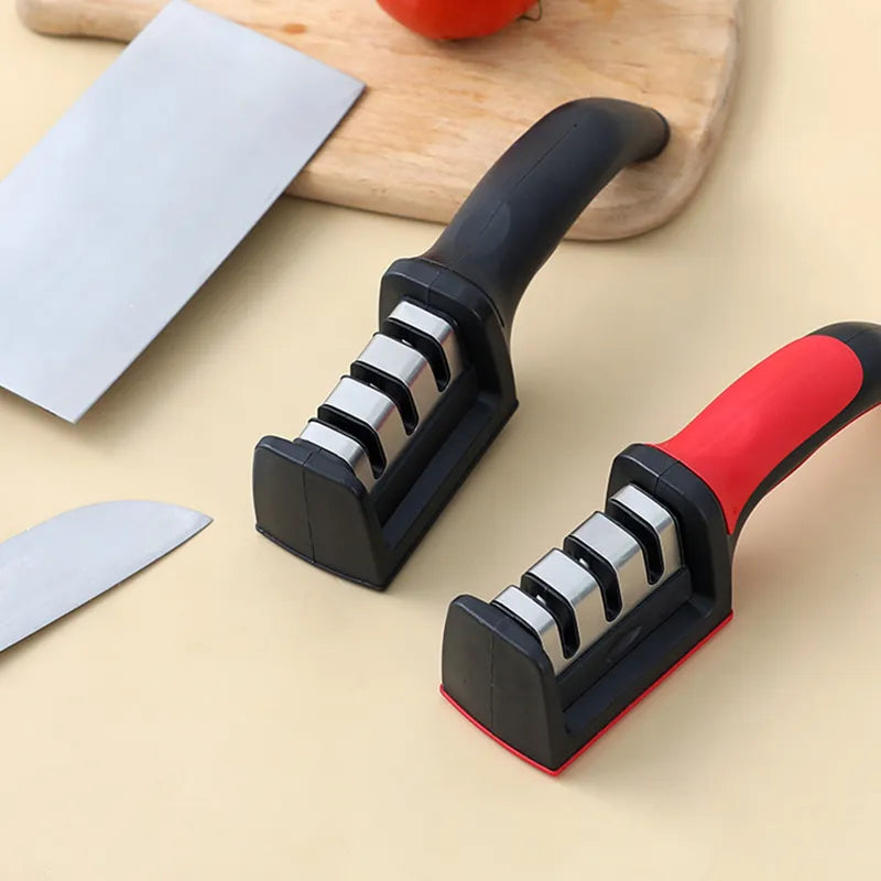 Knife Sharpener Handheld 3 Stages Quick Sharpening Tool with Non-slip Base