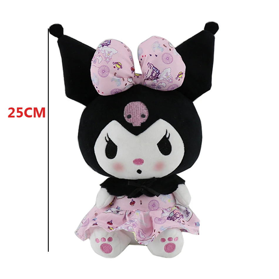 Kuromi juguete de peluche-vestido de princesa muñeca de trapo de dibujos animados para decoración de dormitorio 