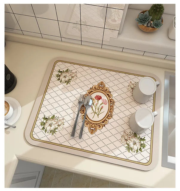 Grand tapis de cuisine Super absorbant, égouttoir pour plats à café, séchage rapide, pour salle de bain, napperon pour robinet de cuisine