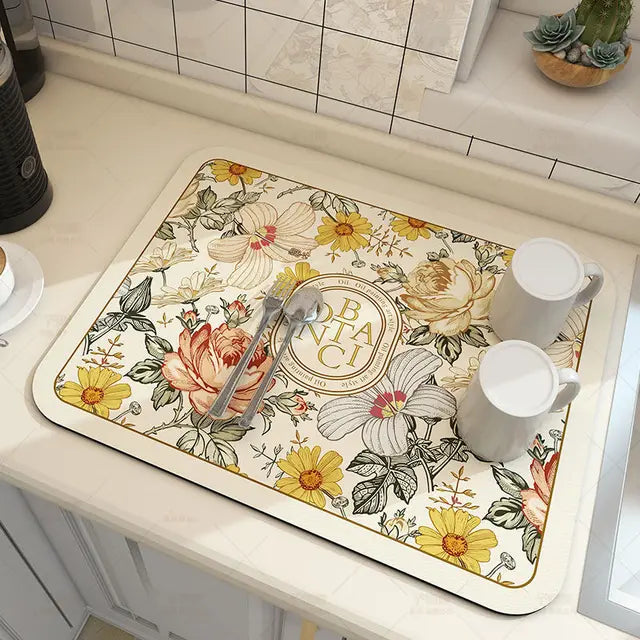 Grand tapis de cuisine Super absorbant, égouttoir pour plats à café, séchage rapide, pour salle de bain, napperon pour robinet de cuisine