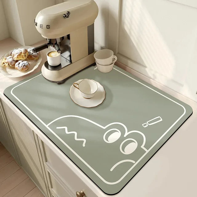 Grand tapis de cuisine Super absorbant, égouttoir pour plats à café, séchage rapide, pour salle de bain, napperon pour robinet de cuisine