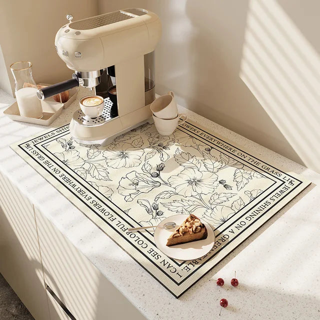 Grand tapis de cuisine Super absorbant, égouttoir pour plats à café, séchage rapide, pour salle de bain, napperon pour robinet de cuisine