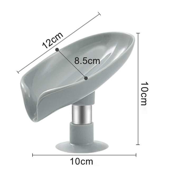 Leaf Shape Soap Tray PP Soap Box Non-slip Drain Soap Dish With Suction Cup Sponge Soap Holder Bathroom Accessories