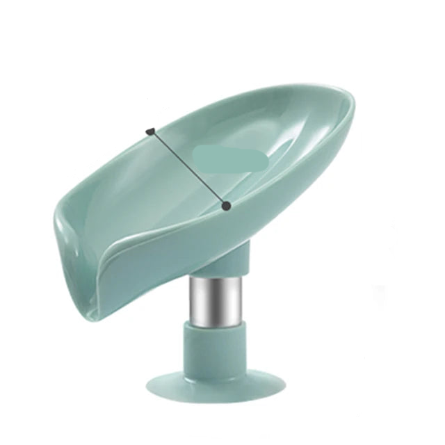 Leaf Shape Soap Tray PP Soap Box Non-slip Drain Soap Dish With Suction Cup Sponge Soap Holder Bathroom Accessories