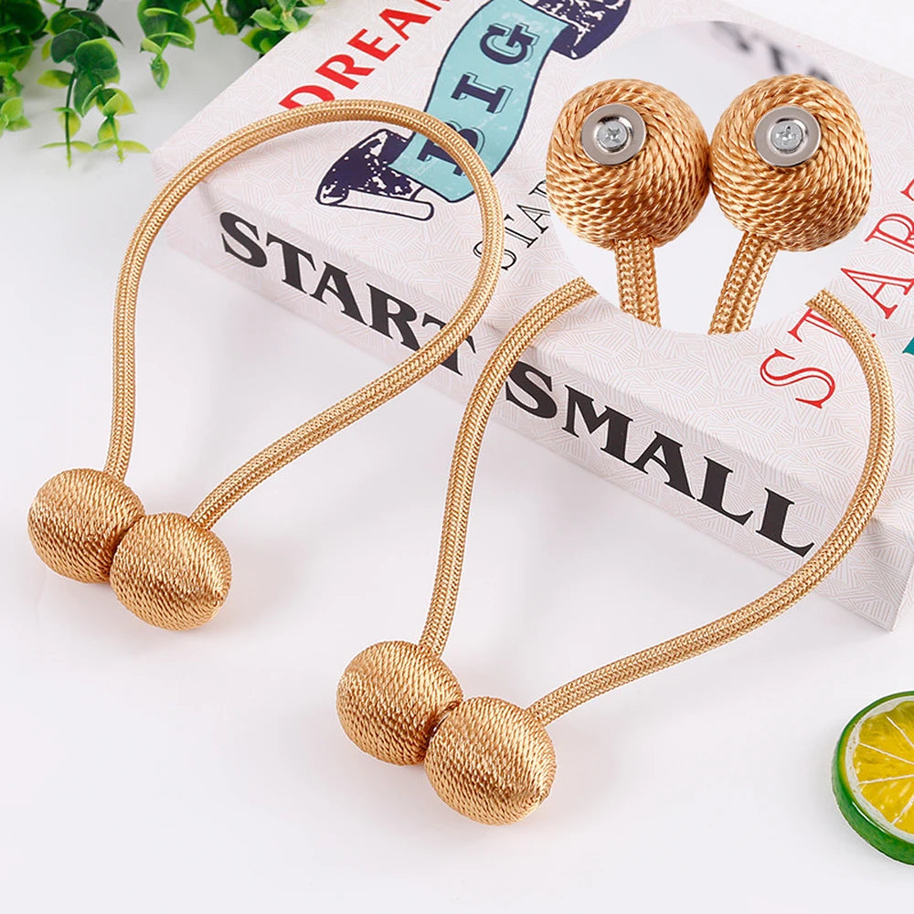 Magnetic Ball Curtain Tiebacks Tie Rope Accessory Rods Accessoires Backs Holdbacks Buckle Clips Hook Holder Home Decor