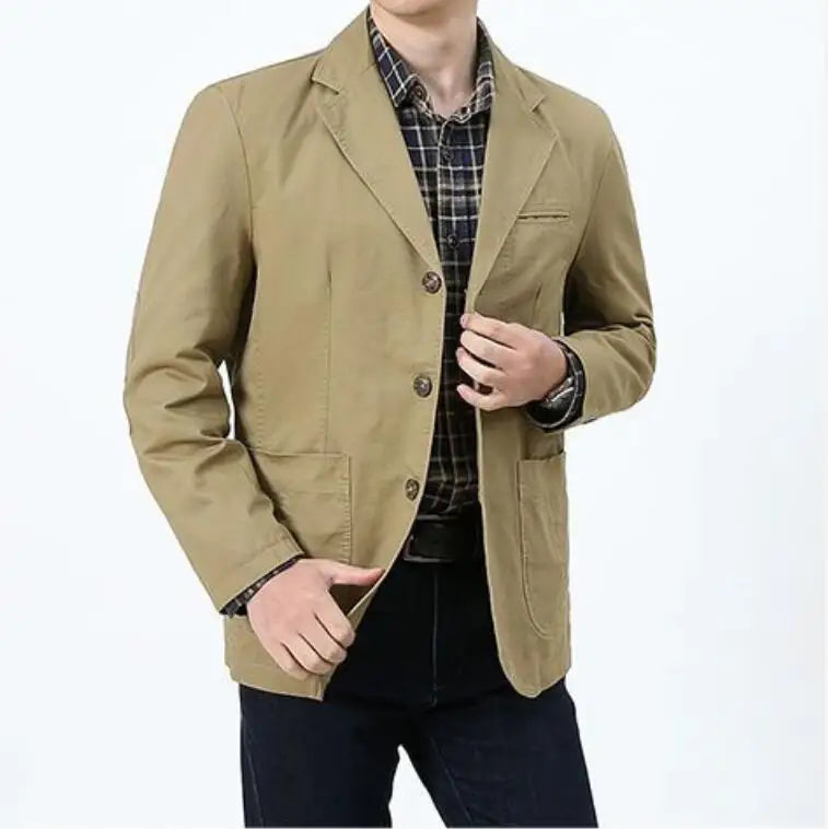 Men Blaze Suit Jacket Casual Blazers Cotton Loose Jackets Oversized Male Outerwear