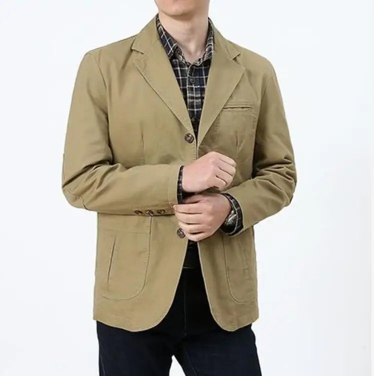 Men Blaze Suit Jacket Casual Blazers Cotton Loose Jackets Oversized Male Outerwear