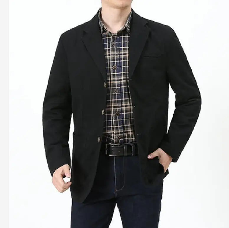 Men Blaze Suit Jacket Casual Blazers Cotton Loose Jackets Oversized Male Outerwear