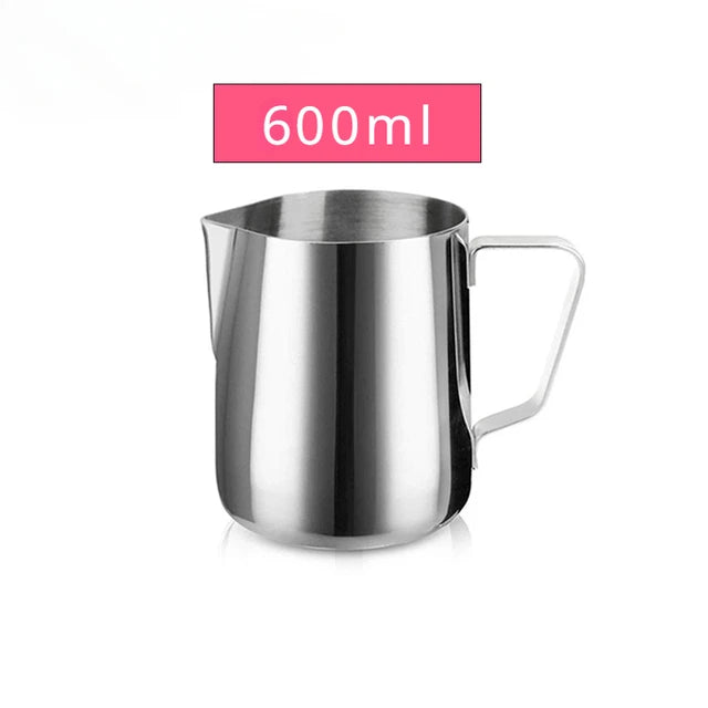 Milk Creamer Frothing Pitcher Stainless Steel, 350/600/1000ml Coffee Cup Jug Latte Espresso Cappuccino Milk Cup Barista