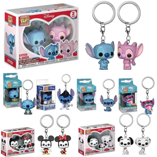 Adorables porte-clés Anime-Mickey Minnie Stitch-Charmes de voiture et de sac parfaits