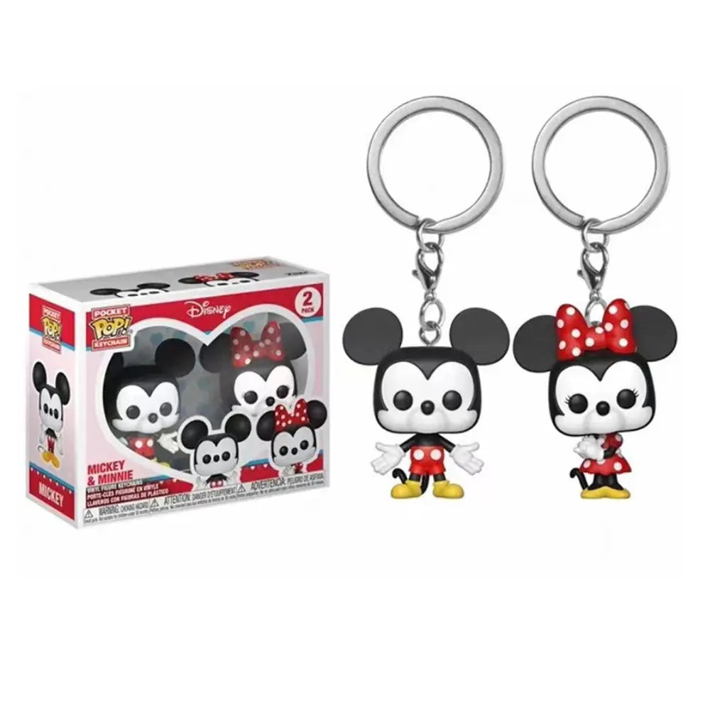 Adorables llaveros de anime-Mickey Minnie Stitch-Perfecto para coche y bolso