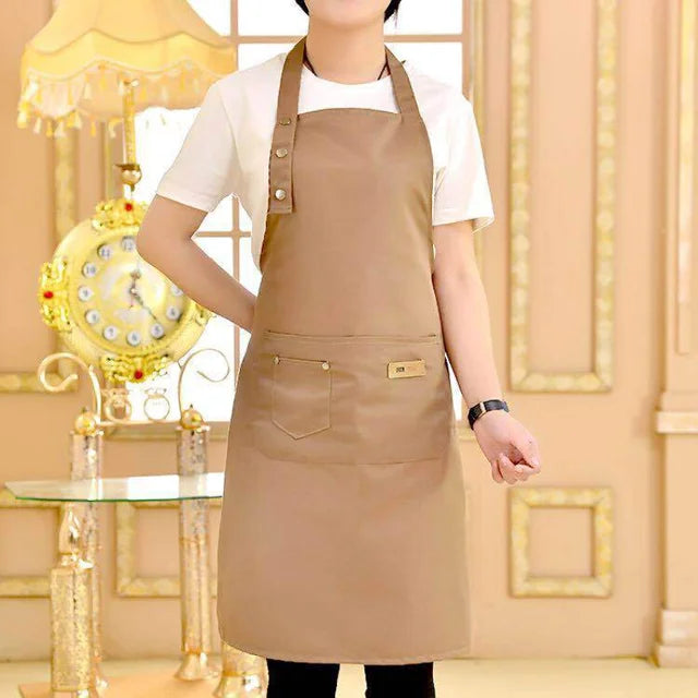 New Fashion Canvas Kitchen Aprons For Woman Men Chef Work Apron For Grill Restaurant Bar Shop Cafes Beauty Nails Studios Uniform