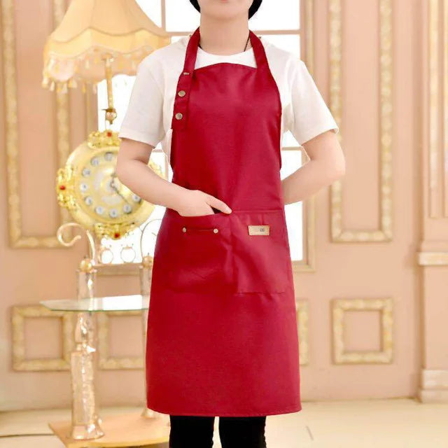 New Fashion Canvas Kitchen Aprons For Woman Men Chef Work Apron For Grill Restaurant Bar Shop Cafes Beauty Nails Studios Uniform