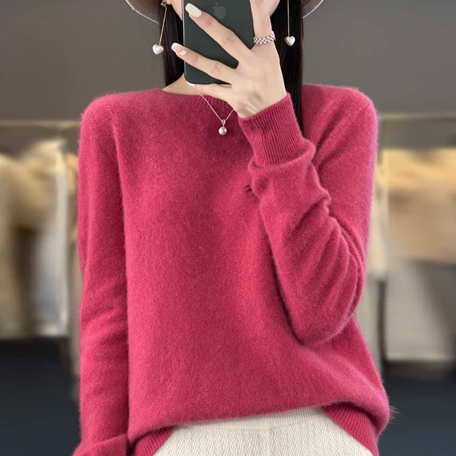 New cashmere sweater women's sweater in autumn and winter 100% merino wool fashion O-neck autumn warm pullover top