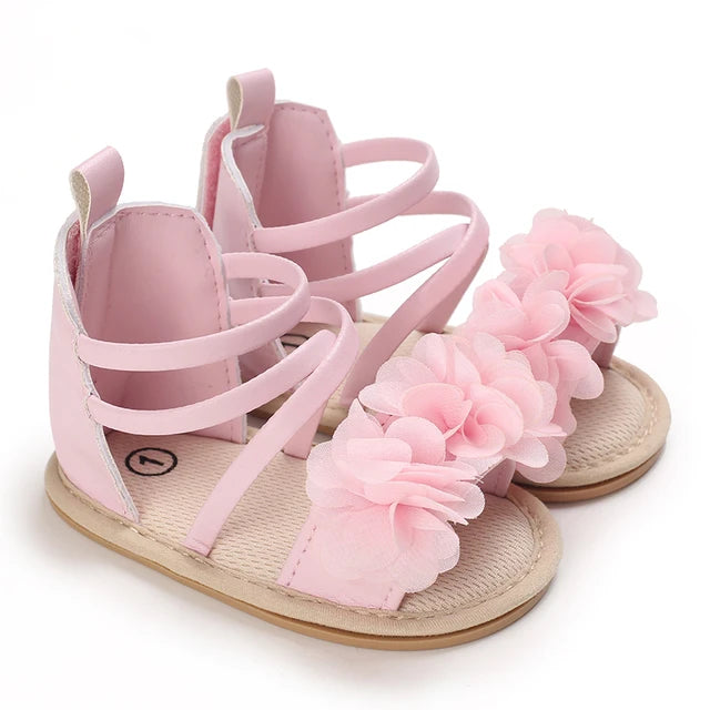 Adorables sandalias de flores para niña: suela suave, antideslizante. Primeros pasos listos 0-18M 