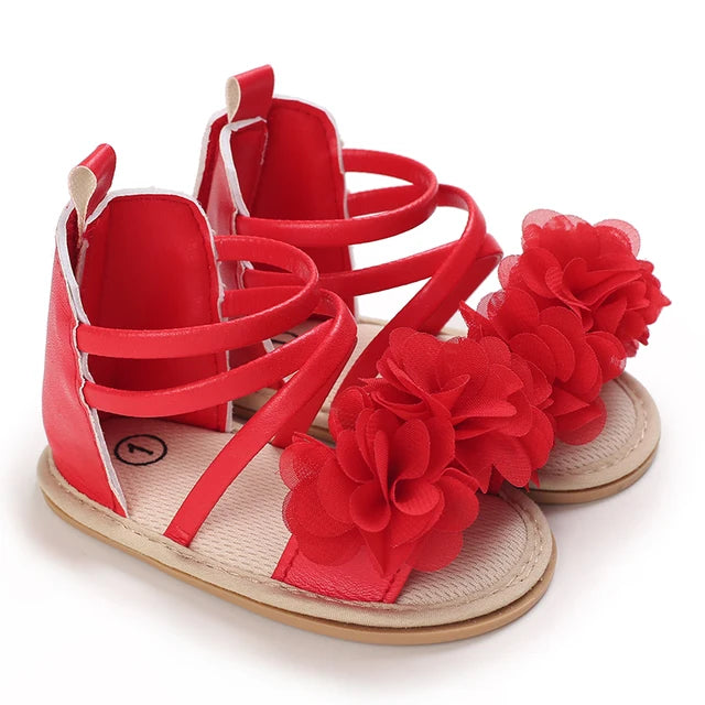 Adorables sandalias de flores para niña: suela suave, antideslizante. Primeros pasos listos 0-18M 