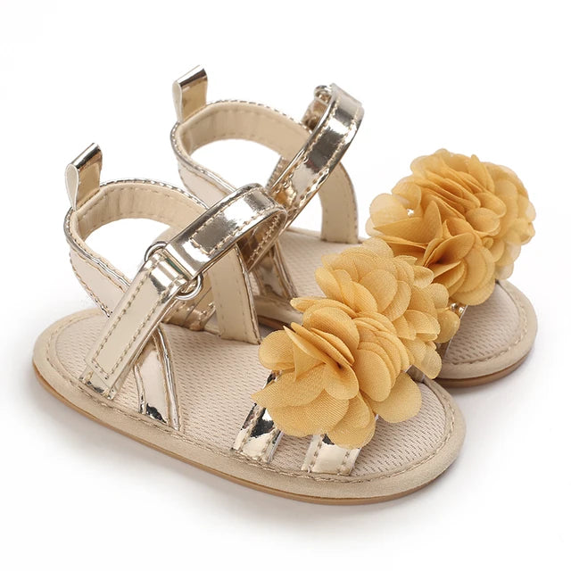 Adorable Baby Girl Flower Sandals: Soft Sole, Anti-Slip. First Steps Ready 0-18M