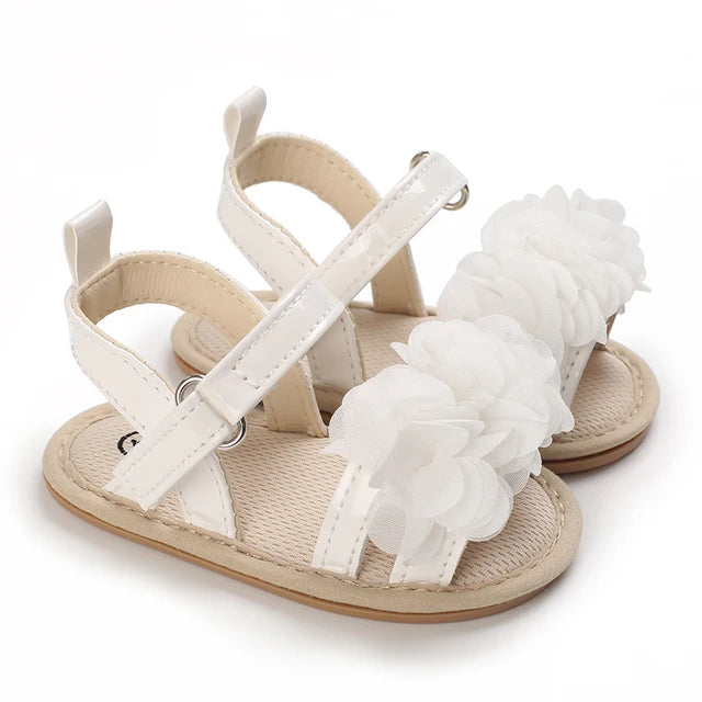 Adorable Baby Girl Flower Sandals: Soft Sole, Anti-Slip. First Steps Ready 0-18M