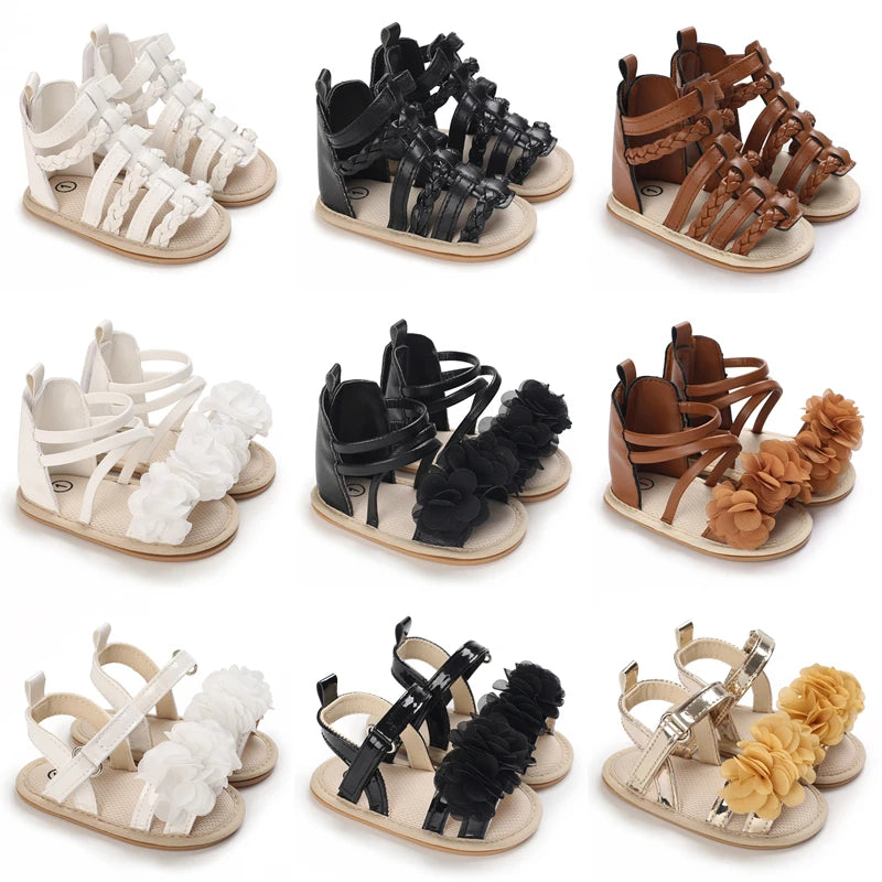 Adorable Baby Girl Flower Sandals: Soft Sole, Anti-Slip. First Steps Ready 0-18M