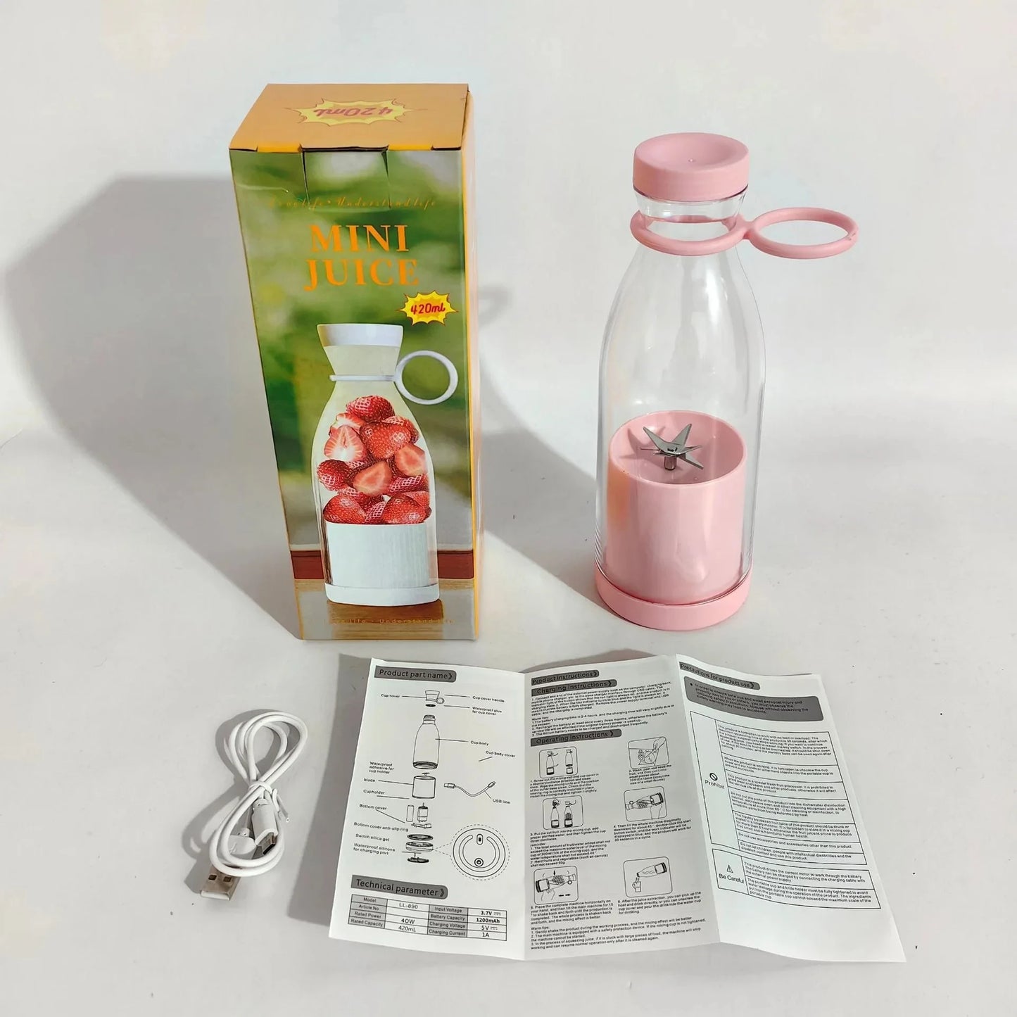 Newly design fresh fruits mixer smoothie bottle mini fast juice juicer portable blender