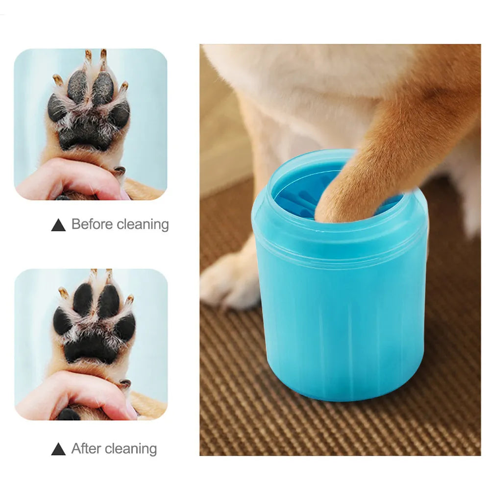 Taza limpiadora portátil de patas para mascotas, limpieza de pies de silicona suave para gatos y perros