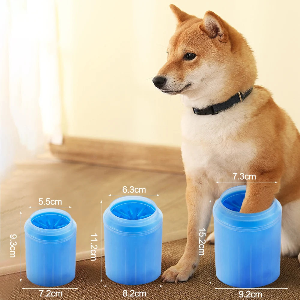 Taza limpiadora portátil de patas para mascotas, limpieza de pies de silicona suave para gatos y perros