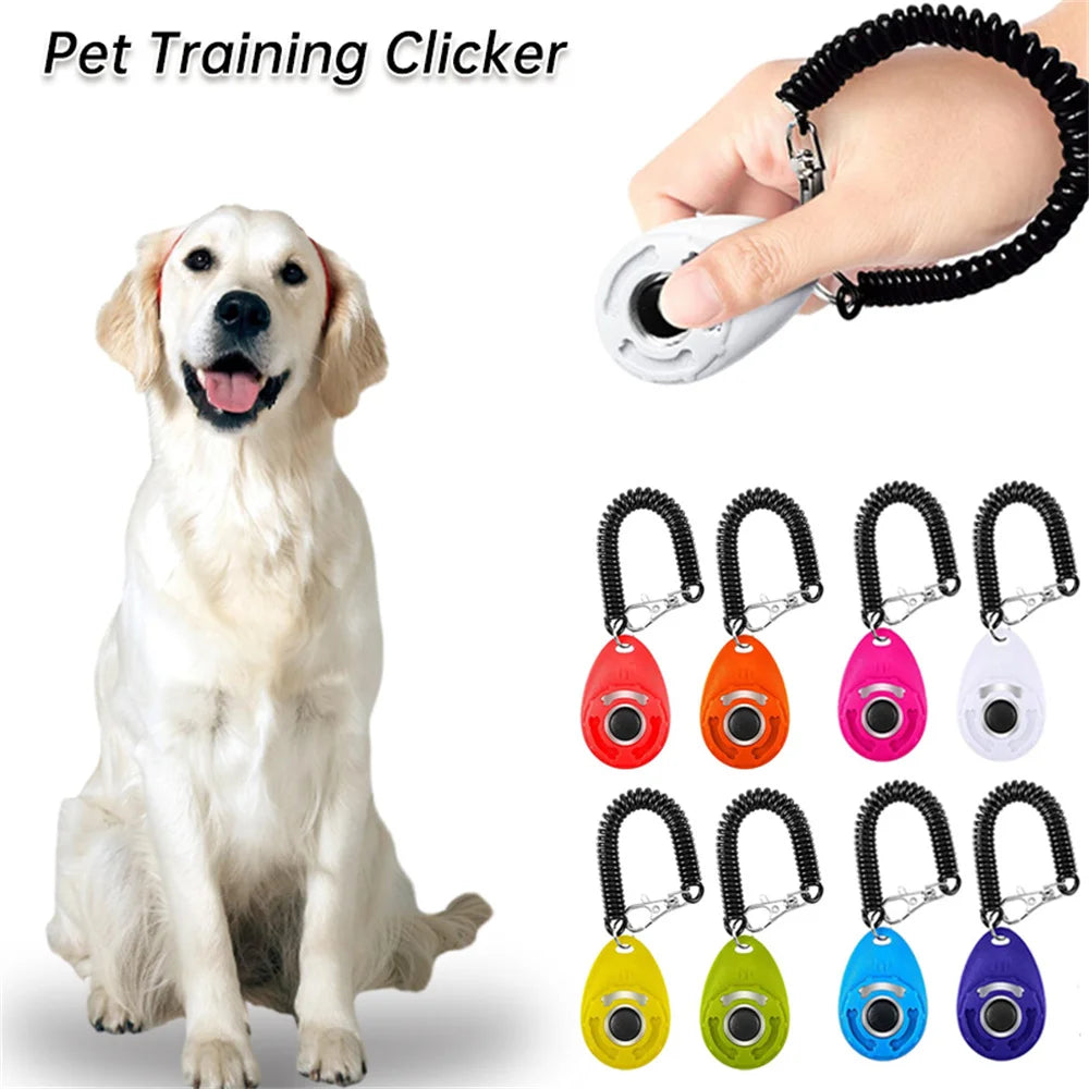 Clicker de entrenamiento portátil con correa para la muñeca, tecla de sonido para mascota, gato, perro, cachorro