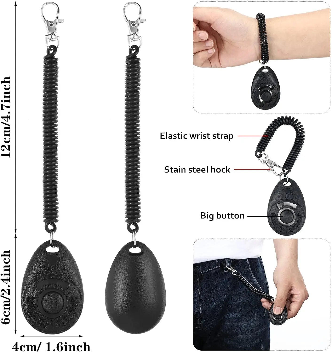 Portable Training Clicker with Wrist Strap Sound Key for Pet Cat Dog Puppy