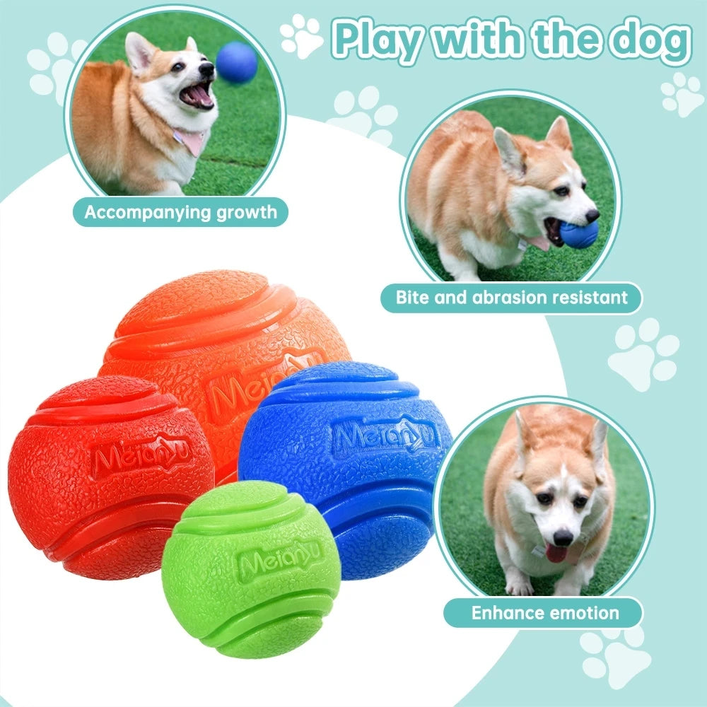 Pet Bouncy Solid-Rubber Chew Resistant Ball Toy for Dog Throw-Recover Training