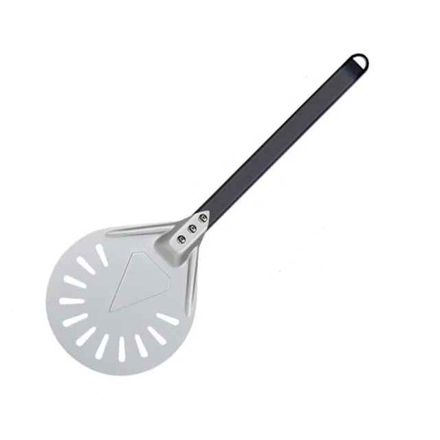 Pizza Turning small Pizza Peel Paddle Short round Tool Non Slip wooden Handle 7 8 9 inch Perforated Pizza Shovel Aluminum