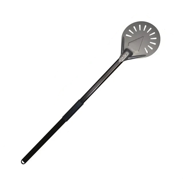 Pizza Turning small Pizza Peel Paddle Short round Tool Non Slip wooden Handle 7 8 9 inch Perforated Pizza Shovel Aluminum