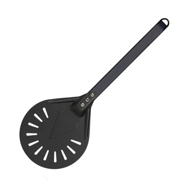 Pizza Turning small Pizza Peel Paddle Short round Tool Non Slip wooden Handle 7 8 9 inch Perforated Pizza Shovel Aluminum