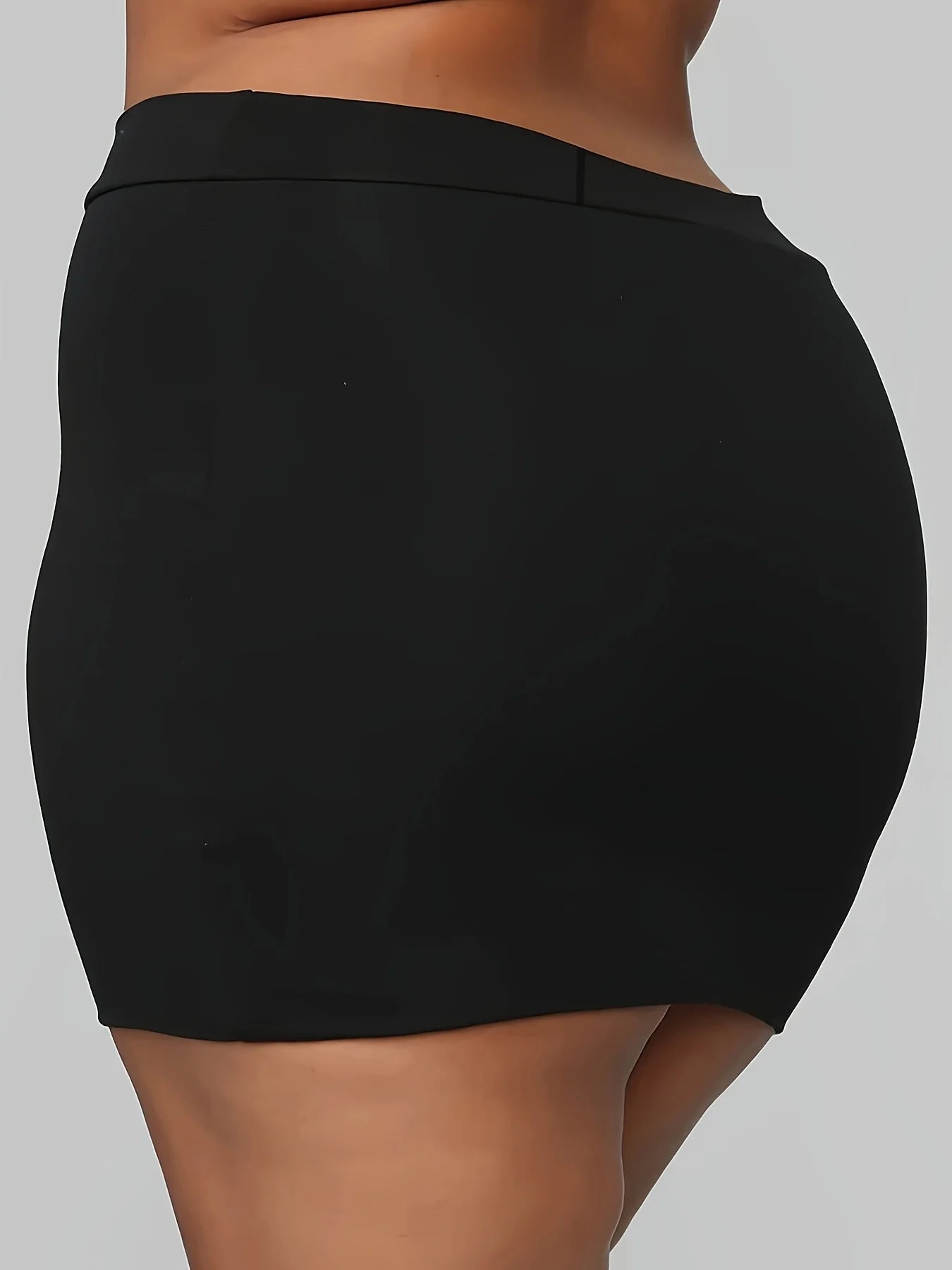 Plus Size Solid Bodycon Skirt Sexy Slim Skirt For Spring & Summer Women's Plus Size Clothing