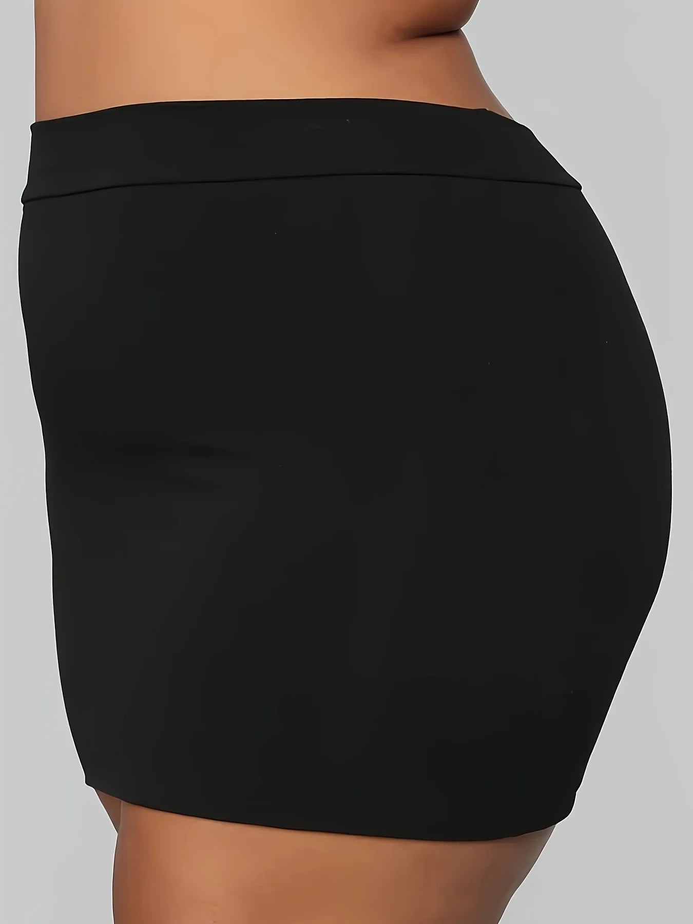 Plus Size Solid Bodycon Skirt Sexy Slim Skirt For Spring & Summer Women's Plus Size Clothing