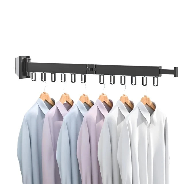 Retractable Cloth Drying Rack Folding Clothes Hanger Wall Mount  Indoor & Outdoor Space Saving Aluminum Home Laundry Clothesline