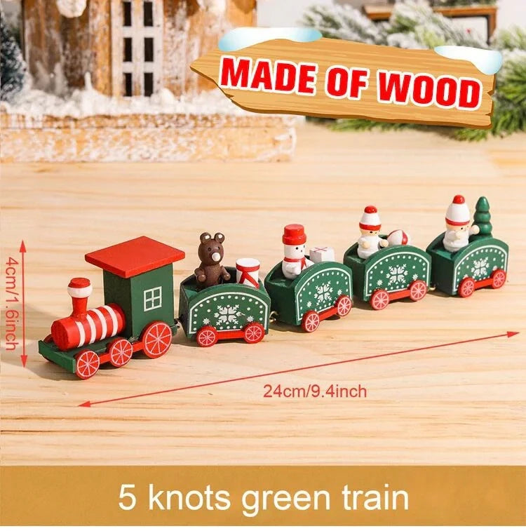 Christmas Wooden Train Merry Christmas Decoration for Home 2024 Christmas Ornaments Navidad Xmas Gift New Year 2025