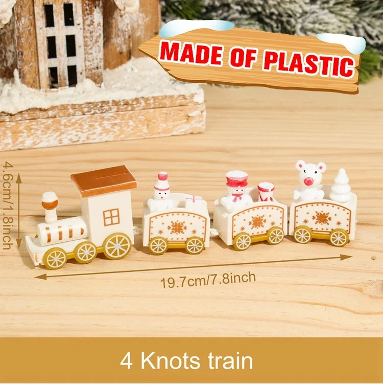 Christmas Wooden Train Merry Christmas Decoration for Home 2024 Christmas Ornaments Navidad Xmas Gift New Year 2025