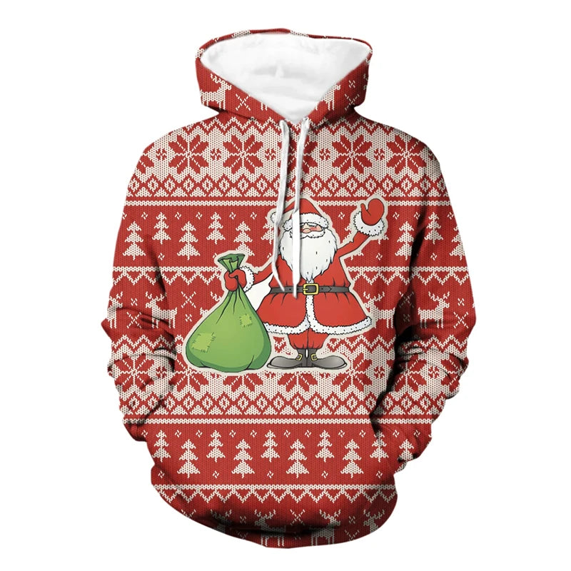 Funny Santa Claus Gifts 3D Printed Hoodie For Men Clothes In Hoodies  Sweatshirts Y2k Pullovers Tops