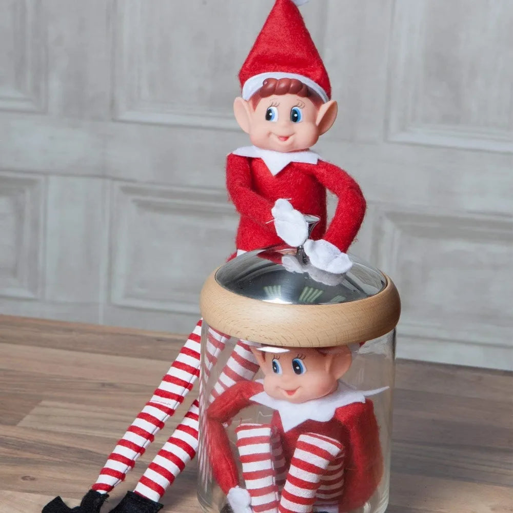 42cm Elf Doll for Kids Mini Toy Elf Dolls Poseable Little Elf Shelf Sitters with Dangling Legs