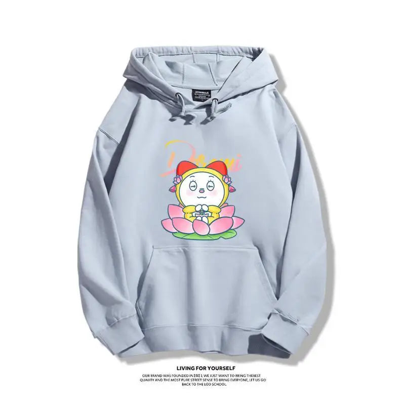 2024 Anime Doraemon Hoodie Fashion Long Sleeve Neutral Autumn/Winter Retro Sportswear Blue Fat Casual Y2K Top